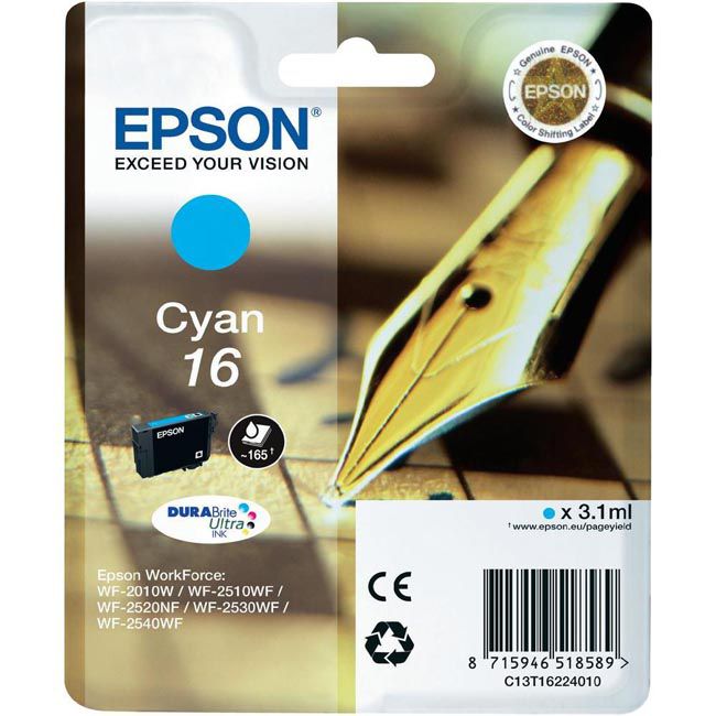 Cartucho de tinta Epson C13T16224022 cian original