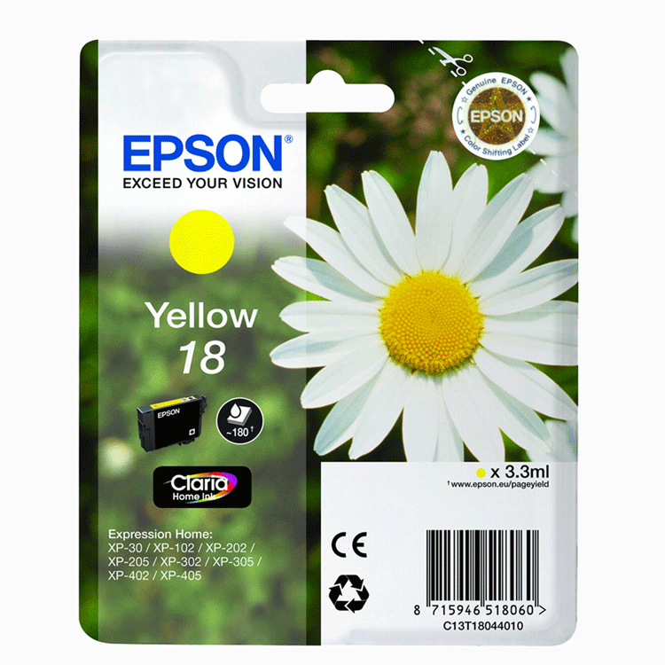 Cartucho de tinta Epson C13T18044022 amarillo original