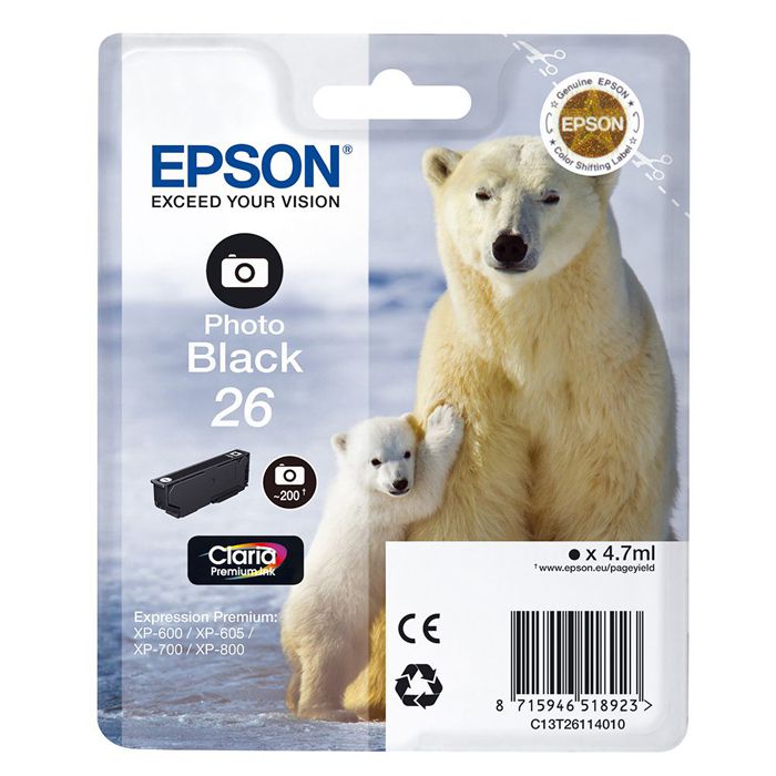 Cartucho de tinta Epson C13T26114022 negro original