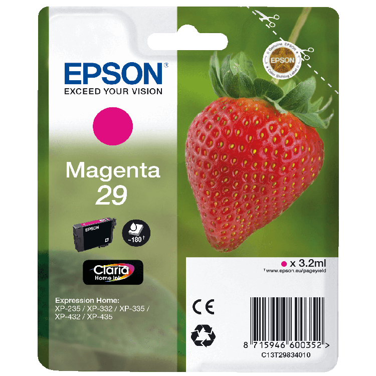 Cartucho de tinta Epson C13T29834022 magenta original
