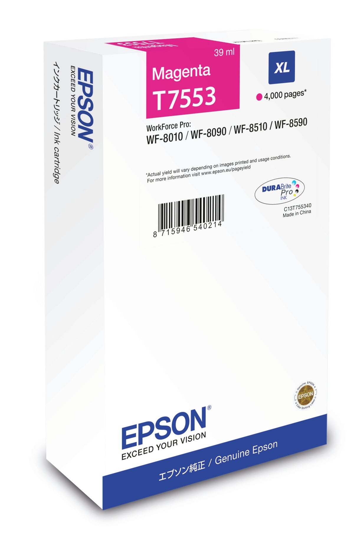 Cartucho de tinta Epson C13T75534N magenta original
