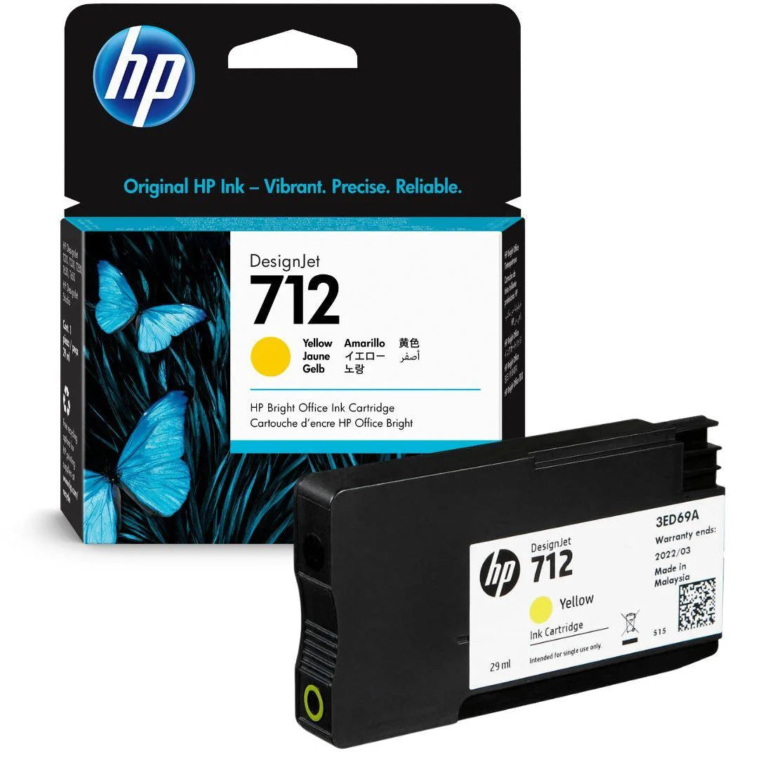 Tinta HP 712 3ED69A Amarillo Original, 29 ml