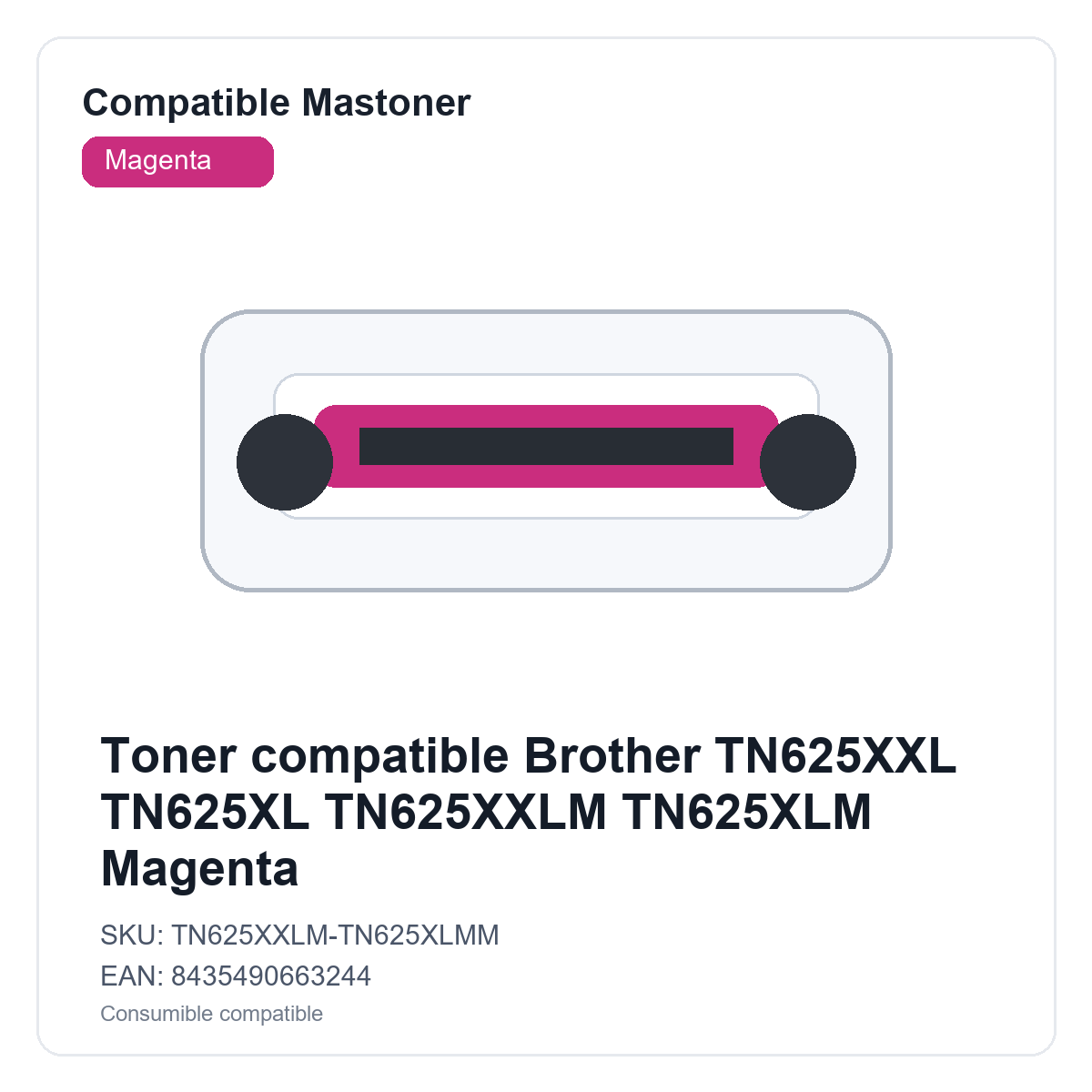 Toner compatible Brother TN625XXL TN625XL TN625XXLM TN625XLM Magenta
