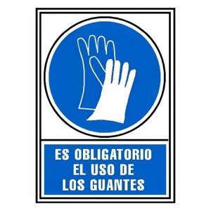 (imagen para) Señal Obligatorio uso de guantes 210x297mm