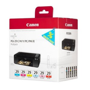 (imagen para) Multipack Tintas 6 Colores Canon PGI-29 4873B005