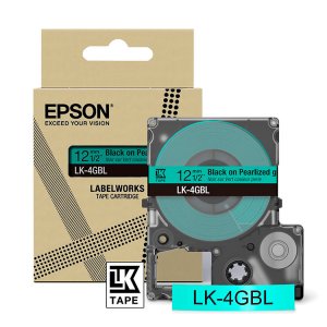 (imagen para) Cinta Epson LabelWorks 12mm LK-4GBL negro sobre verde perlado