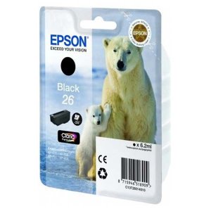 (imagen para) Tinta Negra Epson Oso Polar Epson 26 XP600/XP605/XP700/XP800