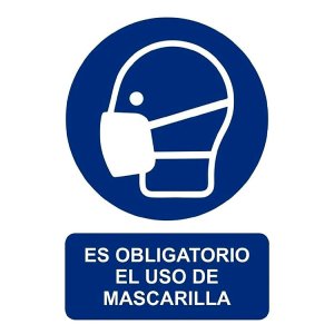 (imagen para) Señal Obligatorio uso de mascarilla 210x297mm