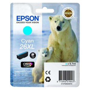 (imagen para) Tinta Epson 26XL Cian Oso Polar XP600/XP605/XP700