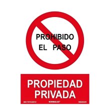 (imagen para) Señal Prohibido el paso propiedad privada 210x300mm