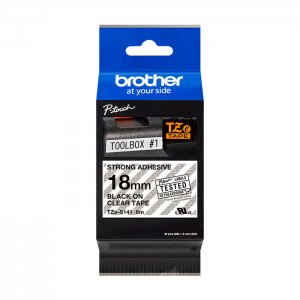 (imagen para) C. super adhesiva Brother Negro/Transparente TZE-S141 18MM X 8M