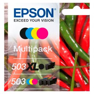 (imagen para) Multipack tinta Epson 503XL negro 503 colores pimientos