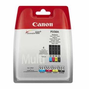 (imagen para) Multipack Tinta Canon CLI-551 4 Colores (C,M,Y,BK)