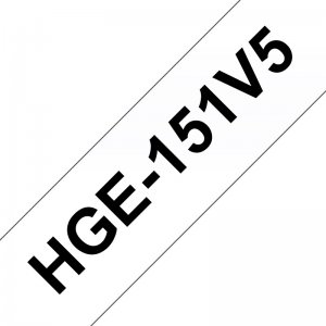 (imagen para) CINTA BROTHER HGE-151V5 24MM X 8M TRANSPARENTE/ NEGRO PACK 5 UD.