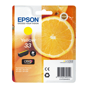 (imagen para) TINTA EPSON 33 NARANJA COLOR AMARILLO C13T33444010