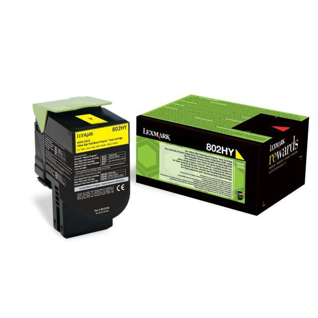 Tóner Lexmark 802HY Amarillo 80C2HY0