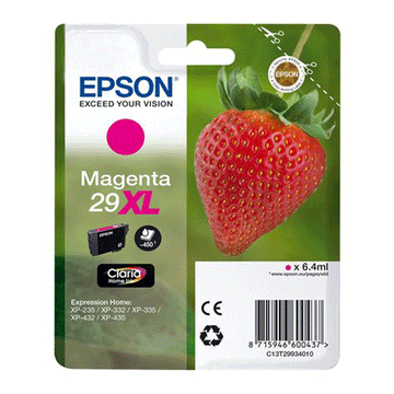 Cartucho de tinta Epson 29XL magenta original.