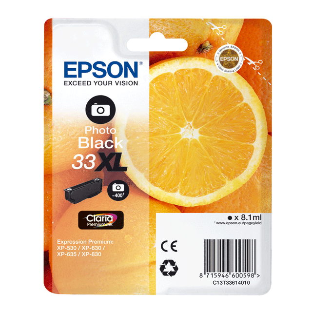 Tinta Epson 33XL Naranja Color Negro Foto C13T33614010