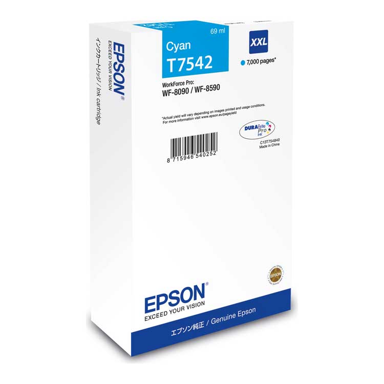 Tinta Epson T7542 XXL Cian