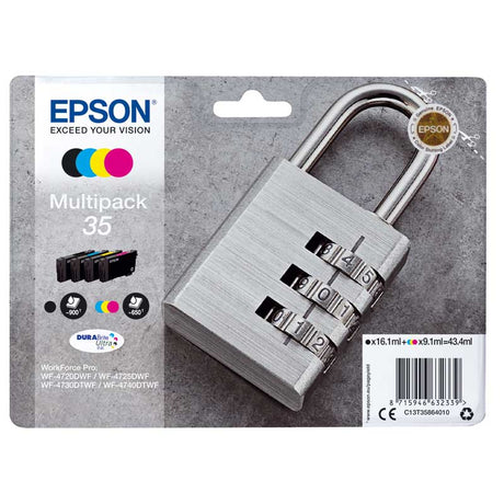 Multipack Tinta Epson 35 Candado 4 Colores C13T35864010
