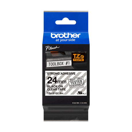C. Laminada Superadhesiva 24mmx8m Transparente/Negro TZ-S151 imagen 2
