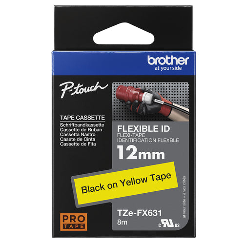 C. laminada Brother flexible Amarillo/Negro TZE-FX631 12MM X 8M imagen 3