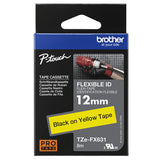 C. laminada Brother flexible Amarillo/Negro TZE-FX631 12MM X 8M imagen 3
