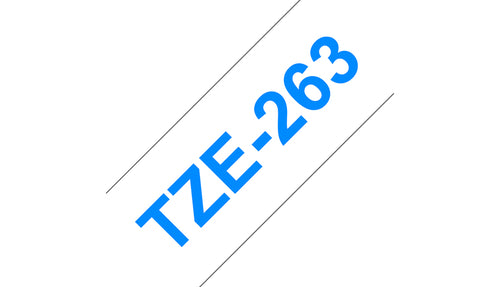 C. Laminada 36mmx8m Blanco/Azul Brother TZE-263 imagen 1