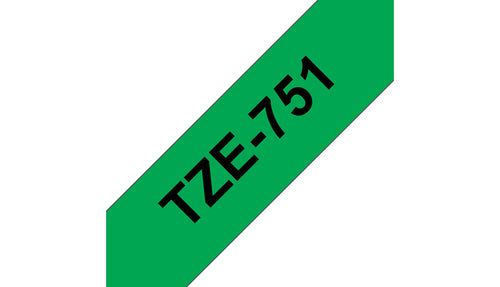 Compatible con Brother TZE-751 Verde/Negro 24mmx8m imagen 1