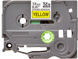 C. Laminada Superadhesiva 12mmx8m Amarillo/Negro Brother TZ-S631 imagen 1