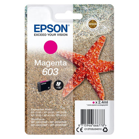 Tinta Epson 603 Estrella de Mar Magenta C13T03U34010