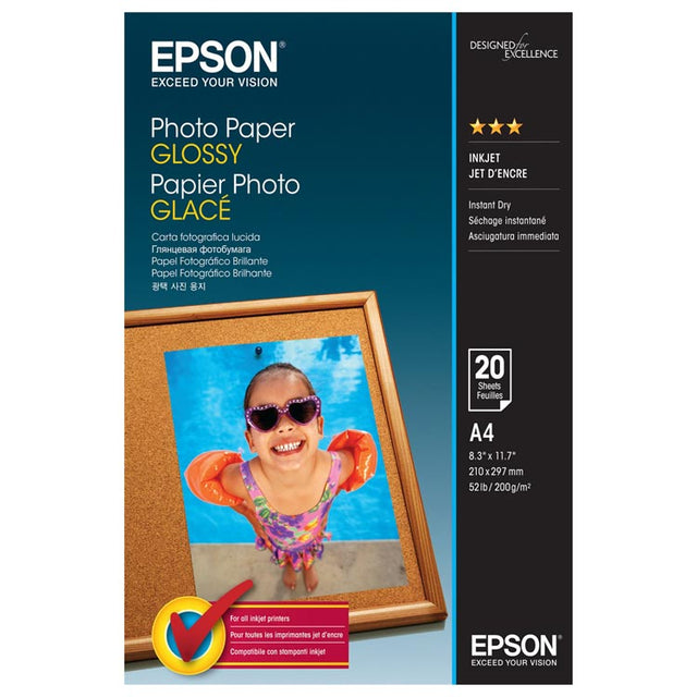 Papel Fotografico Epson A4 200 g/m² 20 Hojas C13S042538