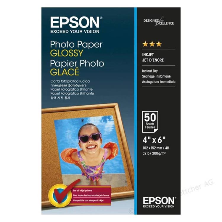 Papel Fotografico Epson Glossy 102 X 152 Mm 50 Hojas