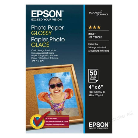 Papel Fotografico Epson Glossy 102 X 152 Mm 50 Hojas