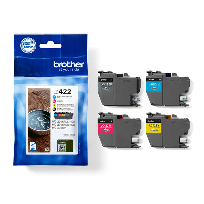 Pack 4 colores tinta Brother LC422VAL Original