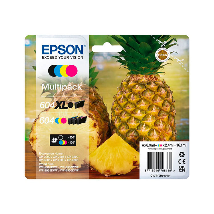 Epson Piña Multipack 604XL negro y 604 colores CMY