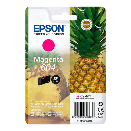 Tinta Original Epson 604 Piña magenta