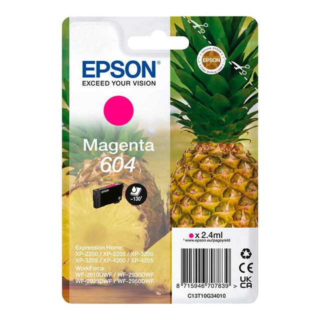 Tinta Original Epson 604 Piña magenta