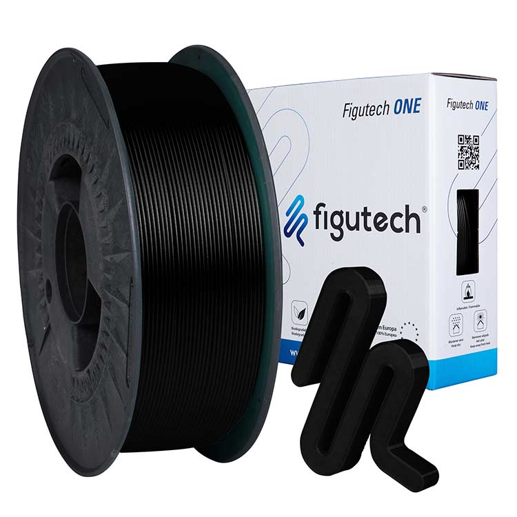 Figutech ONE Filamento PLA Negro 1.75mm 1Kg