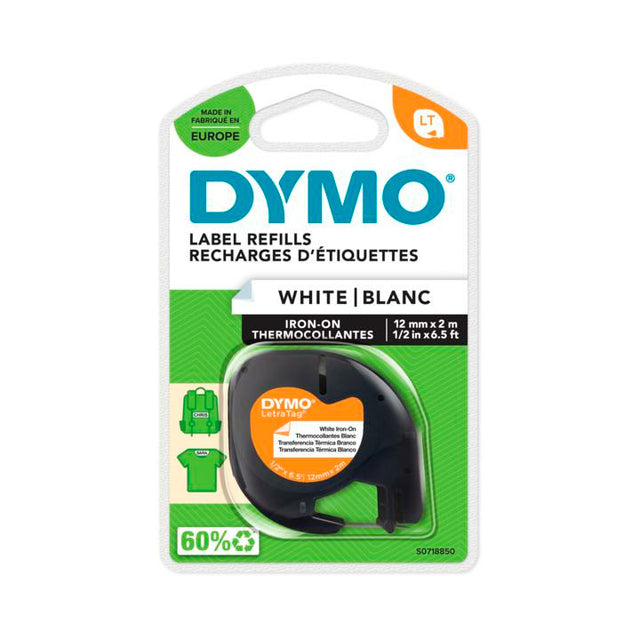 Dymo Cinta LT 12mmx4m Negro/Blanco para ropa