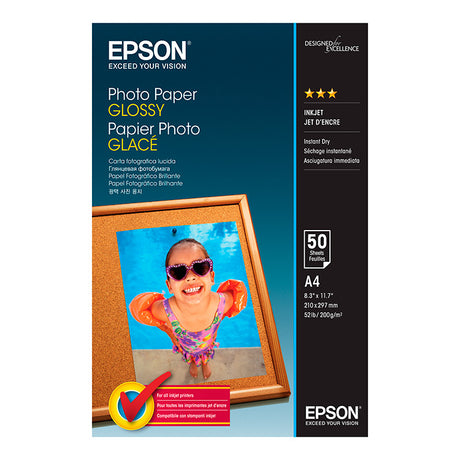 Papel Fotografico Epson Glossy A4 50 hojas 200grs