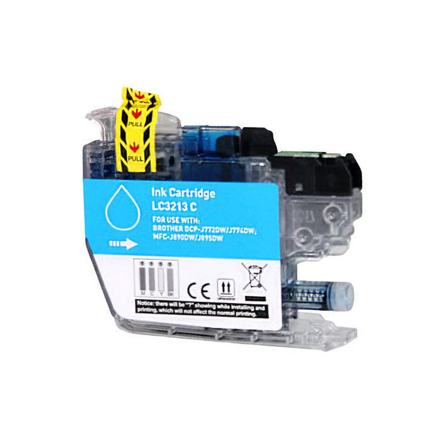 Tinta compatible con Brother LC3213C Cian