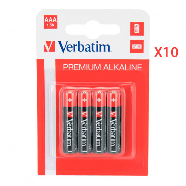 Pilas Alcalinas Verbatim AAA LR03 Caja de 10 Packs 4 uds