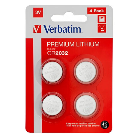 Pilas Planas de Litio Verbatim CR2032 Pack 4 uds