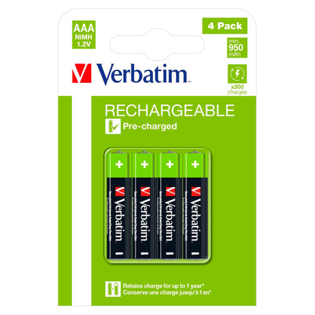 Pilas Alcalinas Recargables Verbatim AAA HR03 Pack 4 uds