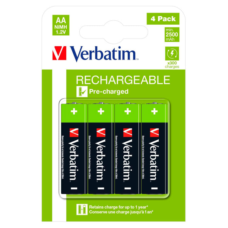 Pilas Alcalinas Recargables Verbatim AA HR06 Pack 4 uds