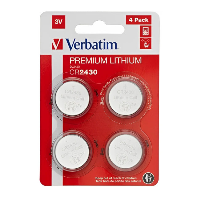 Pilas planas de Litio Verbatim CR2430 Pack 4 uds