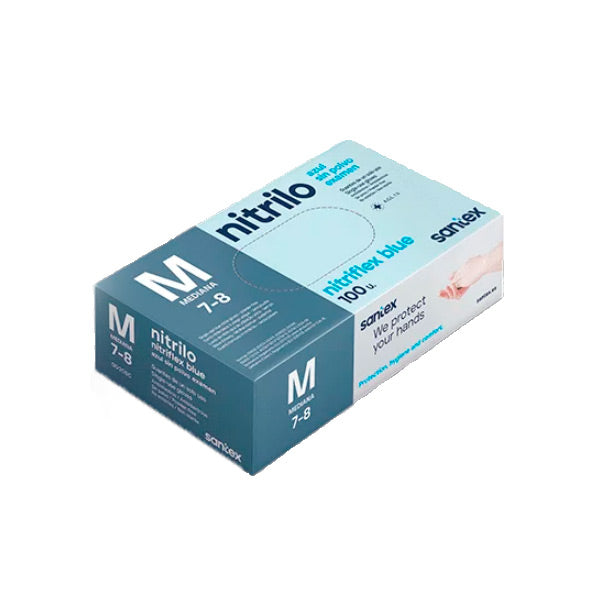 Guantes de Nitrilo Azul talla M Pack 100 uds