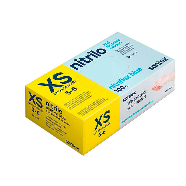 Guantes de Nitrilo Azul talla XS Pack 100 uds