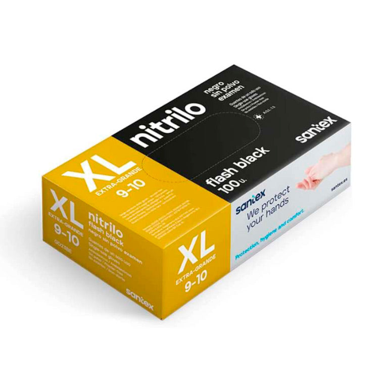 Guantes de Nitrilo Negro talla XL Pack 100 uds